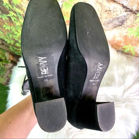 RENVY Black Floral Suede Embroidered Ankle Boots, 38/8 - Picture 12 of 13